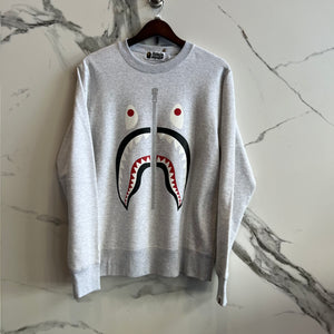 A Bathing Ape Bape Shark Crewneck Grey Men’s Size Large