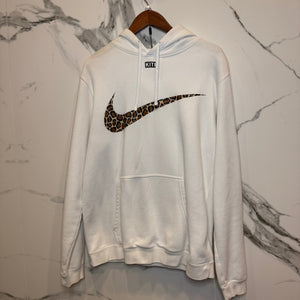 Kith x Nike Cheetah Swoosh Hoodie ‘White’ Size L