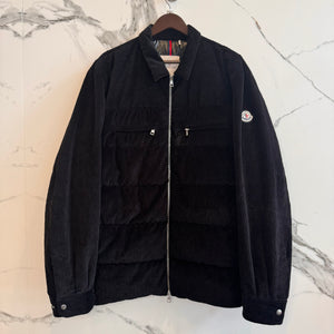 Moncler Silali Corduroy Down Bomber Jacket Black Size 6/XXL