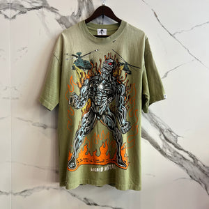 Warren Lotas Liquid Metal Tee Mens Size XL Green