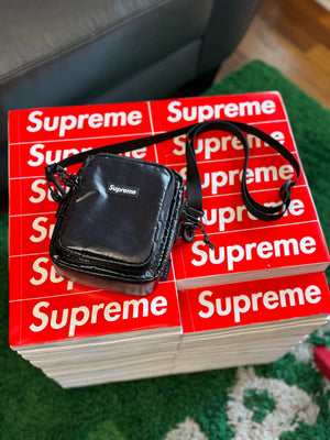 Supreme FW17 Black Patent Shoulder Bag