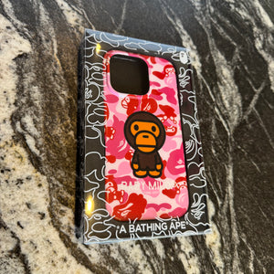 Bape Apple Iphone 16 Pro Phone Case Pink Camo Baby Milo Brand New