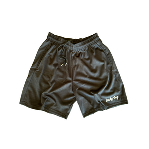 Script Mesh Shorts in Black