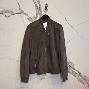 All Saints Suede Bomber Jacket ‘Brown’ Size L