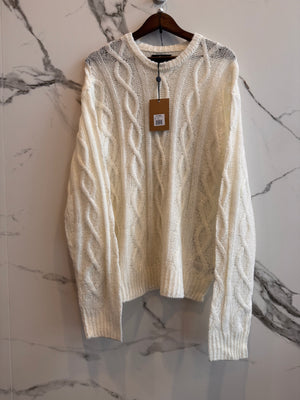 Stussy Ivory Cable Knit Sweater